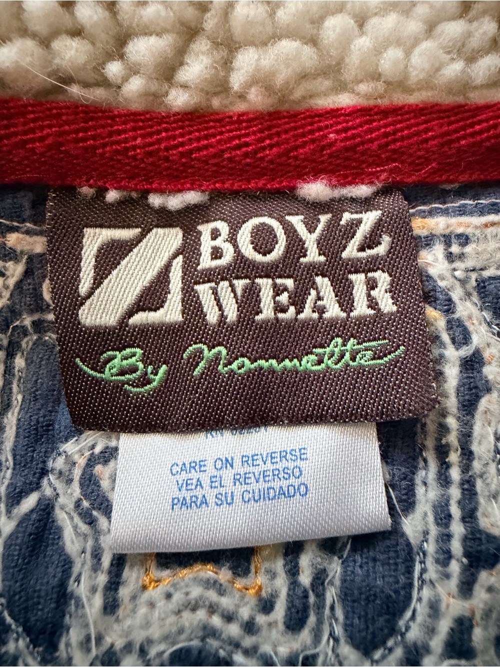 Kids Blue Corduroy Jean Jacket with Cream Sherpa Collar - Picture 5 of 5